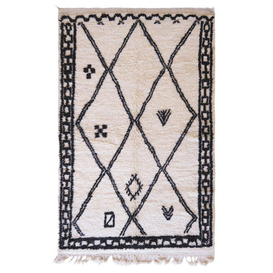 Berber wool rug Beni Ourain 198 x 298 cm