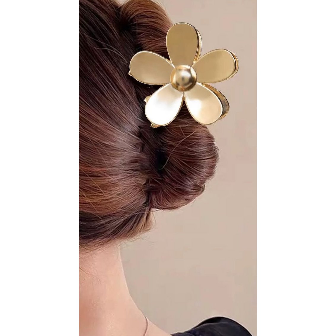 Vivid Flower Claw Metal Hair Clips-Gold n Silver