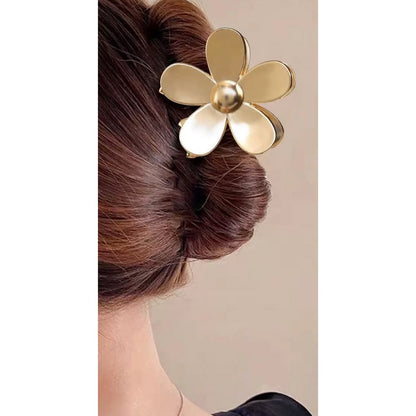 Vivid Flower Claw Metal Hair Clips-Gold n Silver