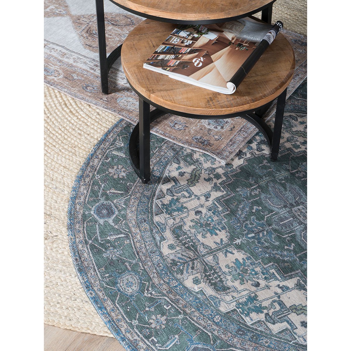 Rug Heris Green 10 Round ø120 cm