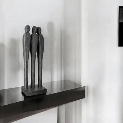 Sculpture 3 people, black H.46 cm