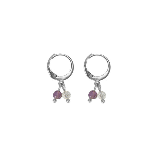 Earrings Amethyst & Rock Crystal - Silver