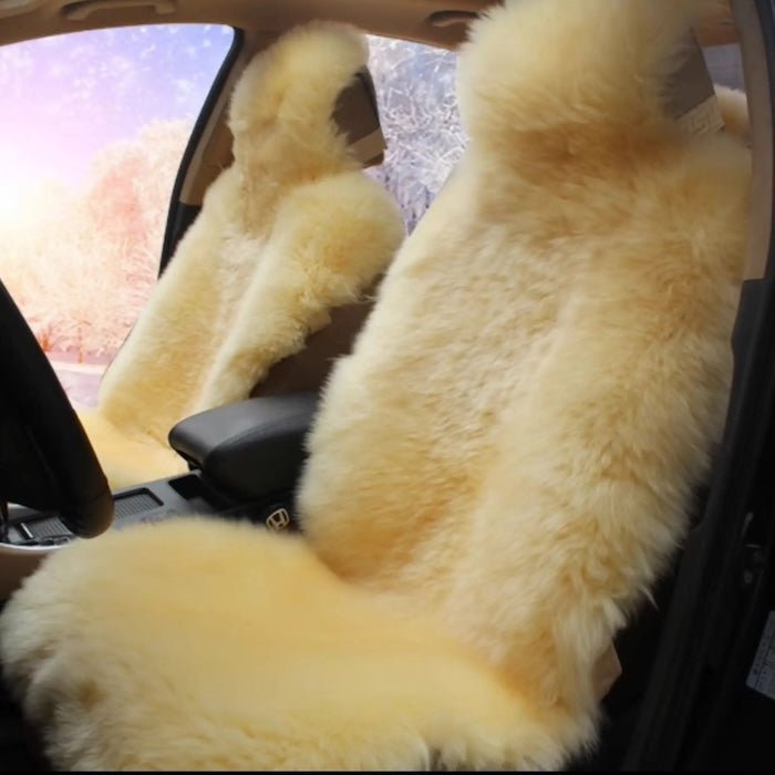 Luxury Real Wool Car Seat Cover – Long Hair Lambskin
