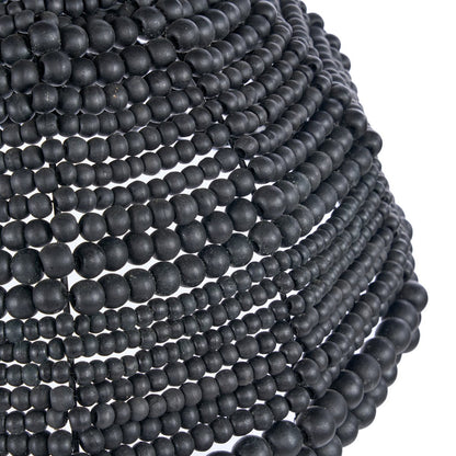 The Wooden Bead Dome Pendant - Black