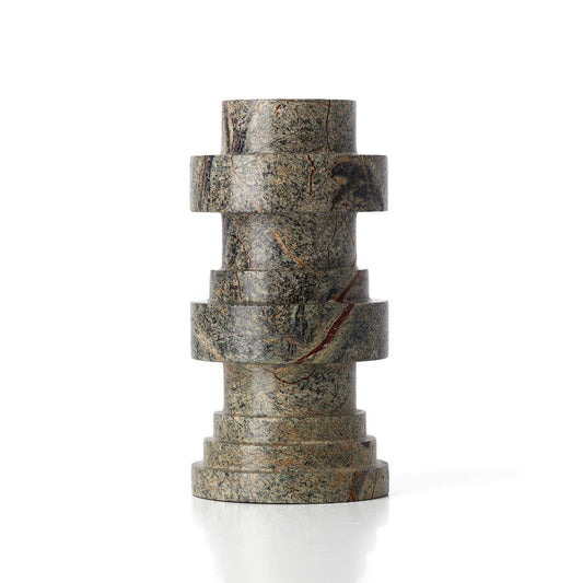 The Bidasar Marble Totemic Candle Holder - Green