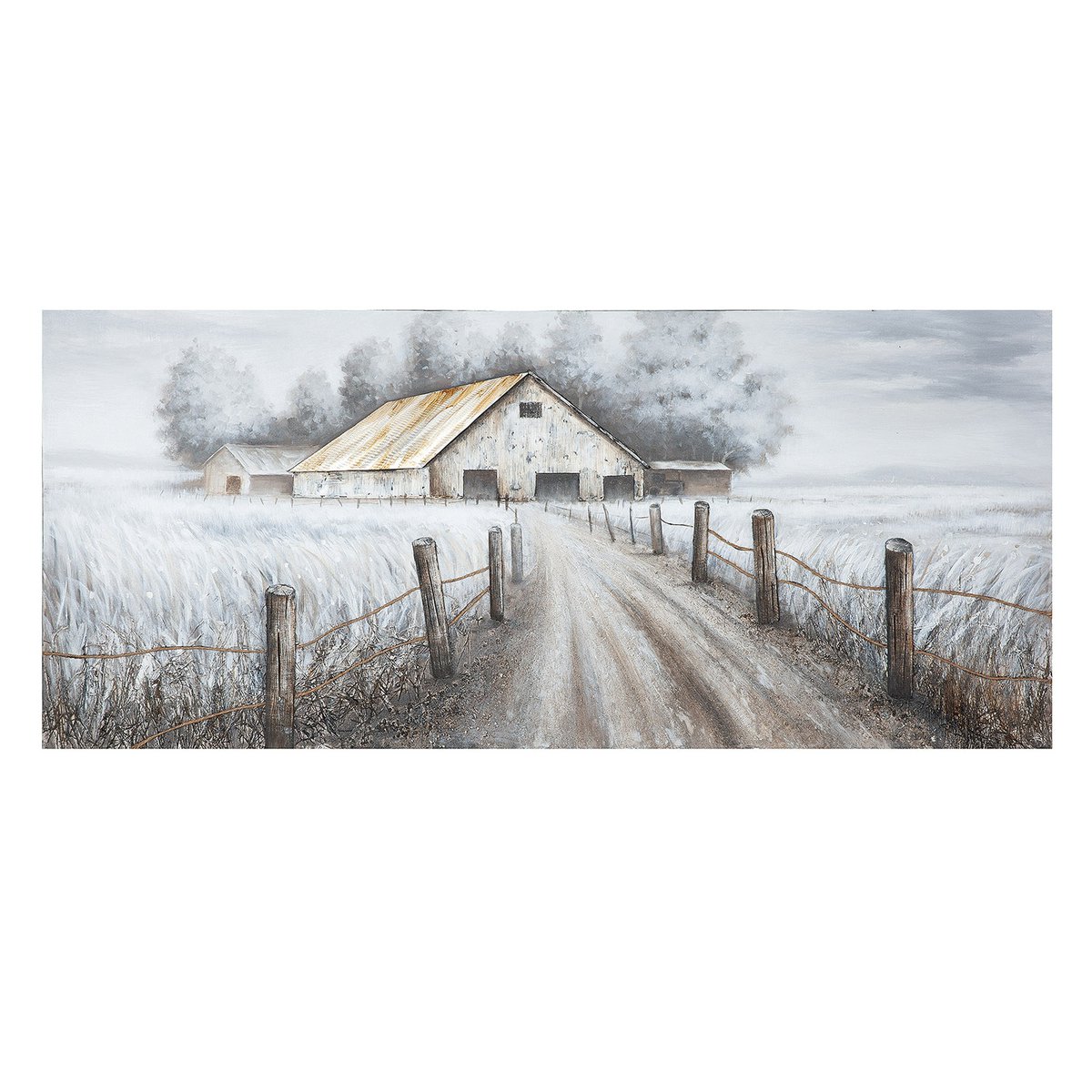 3D picture "Barn" with aluminum elements 160x70