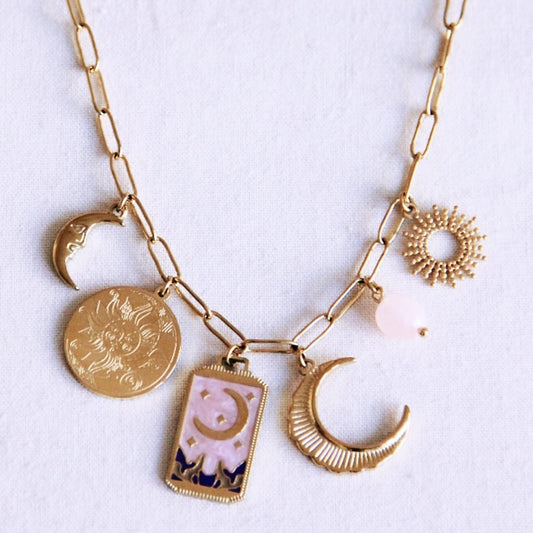 Charm necklace 'Moon Child'
