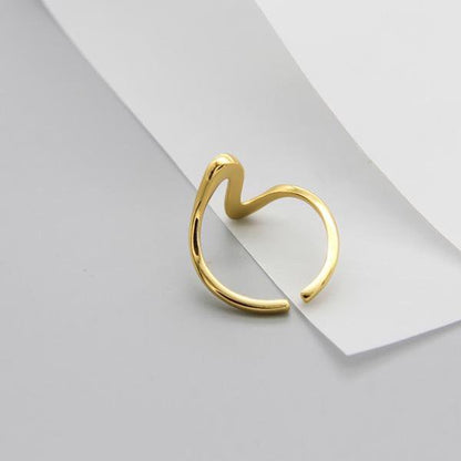 Minimalism geometric ECG heartbeat ring