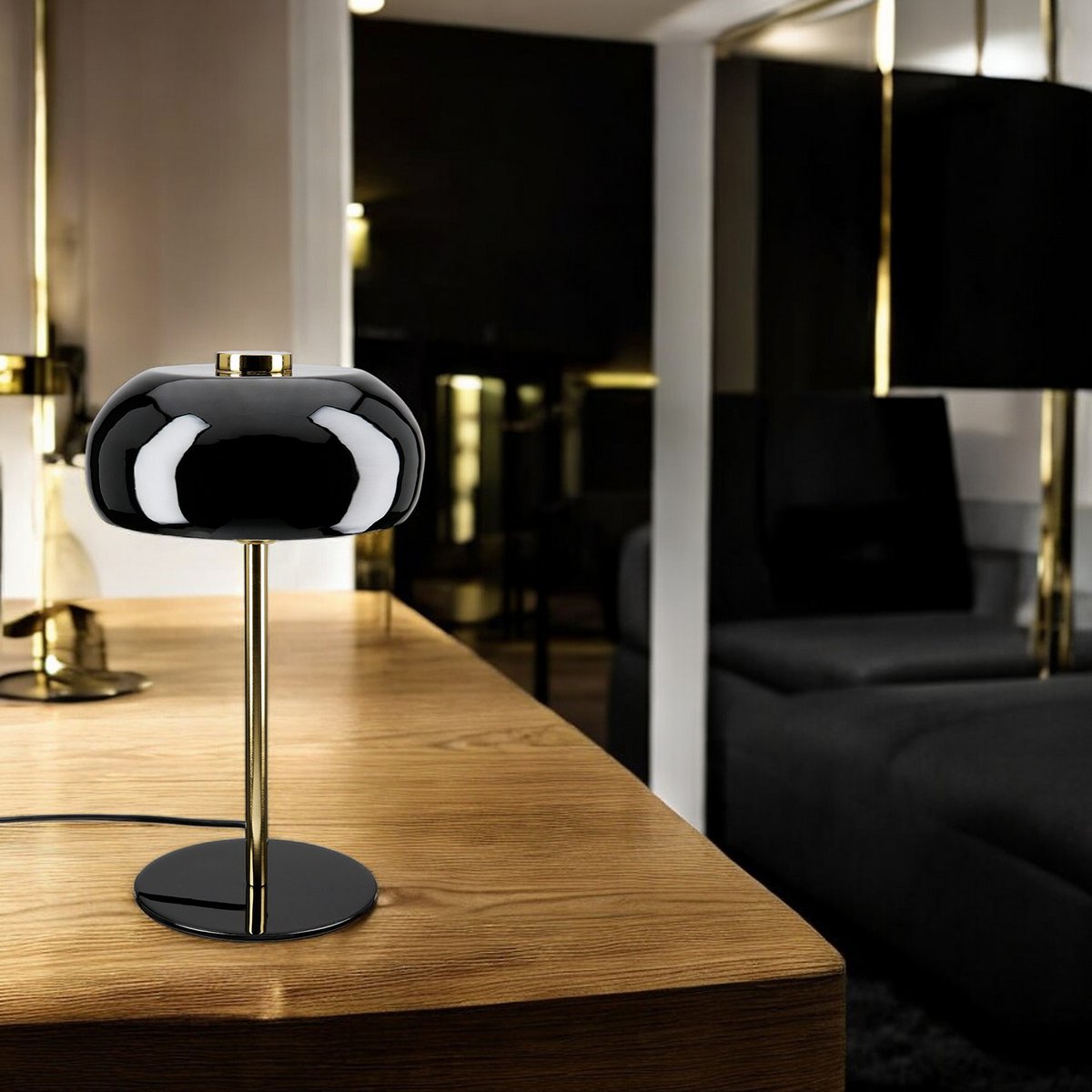 Table lamp bench, black H.39 cm