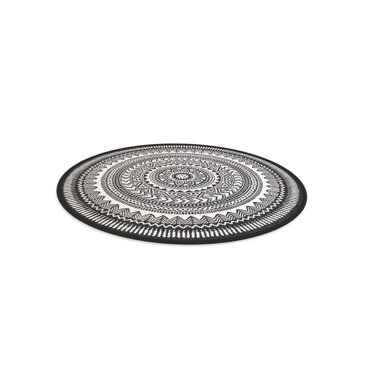 Round indoor outdoor design rug MANDALA