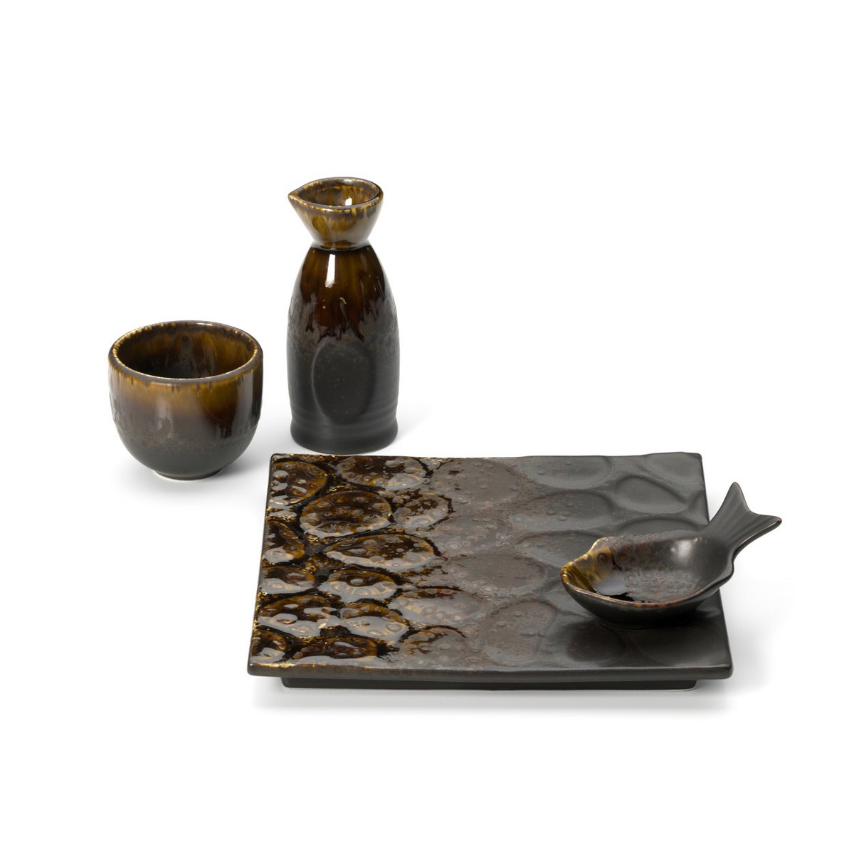 The Merapi Square Plate - Brown