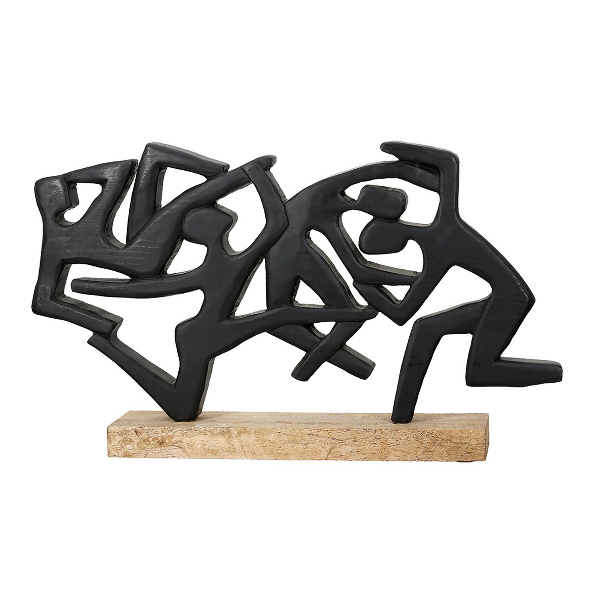 Sculpture Acrobatics, natural color, black H.31 cm