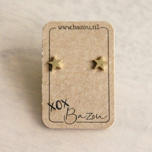 OS432 - Stainless steel ear studs star - gold