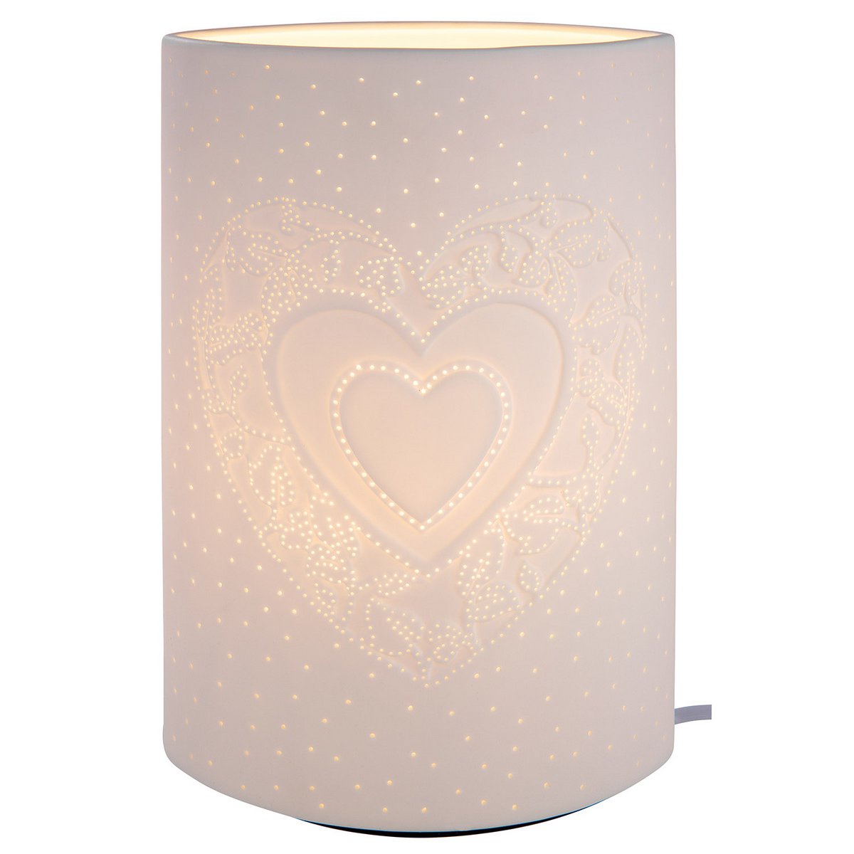 Porcelain lamp ellipse heart