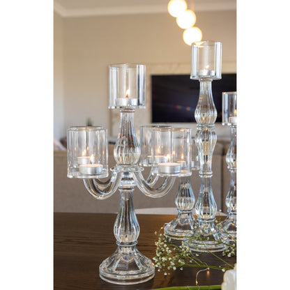 Chandelier 5 lights transparent H35cm
