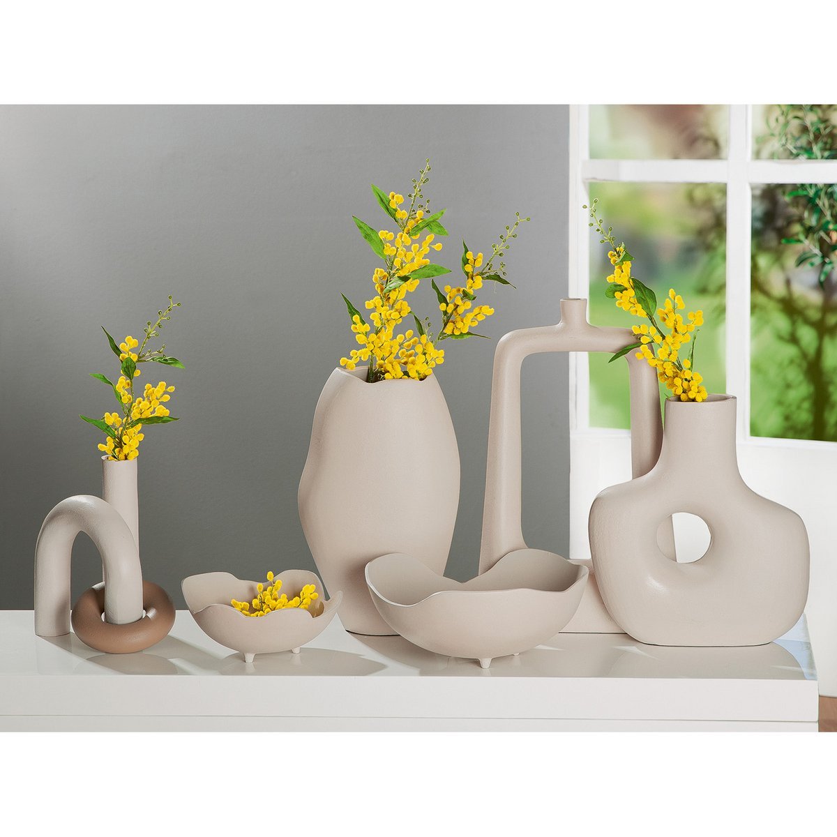 Decorative vase rectangular "Helena" cream