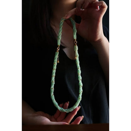 Lucky Jade Braided Necklace & Bracelet Set