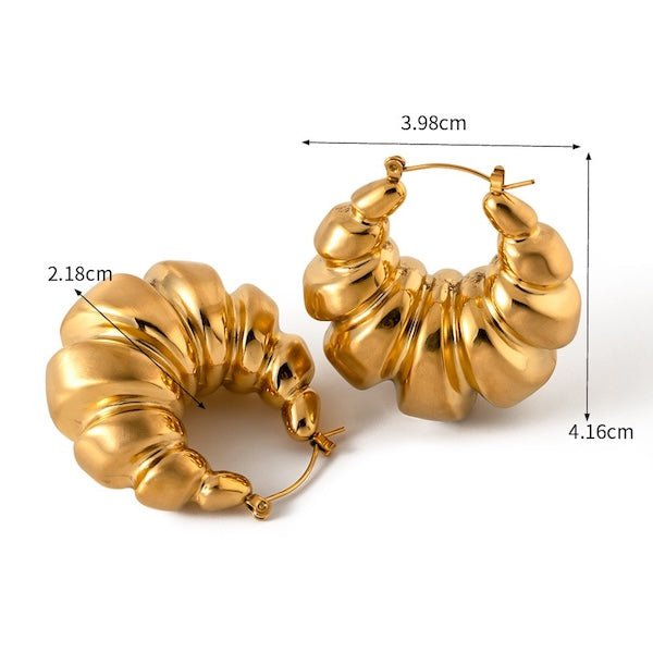 Chunky Croissant Formed Large Hoop Earrings