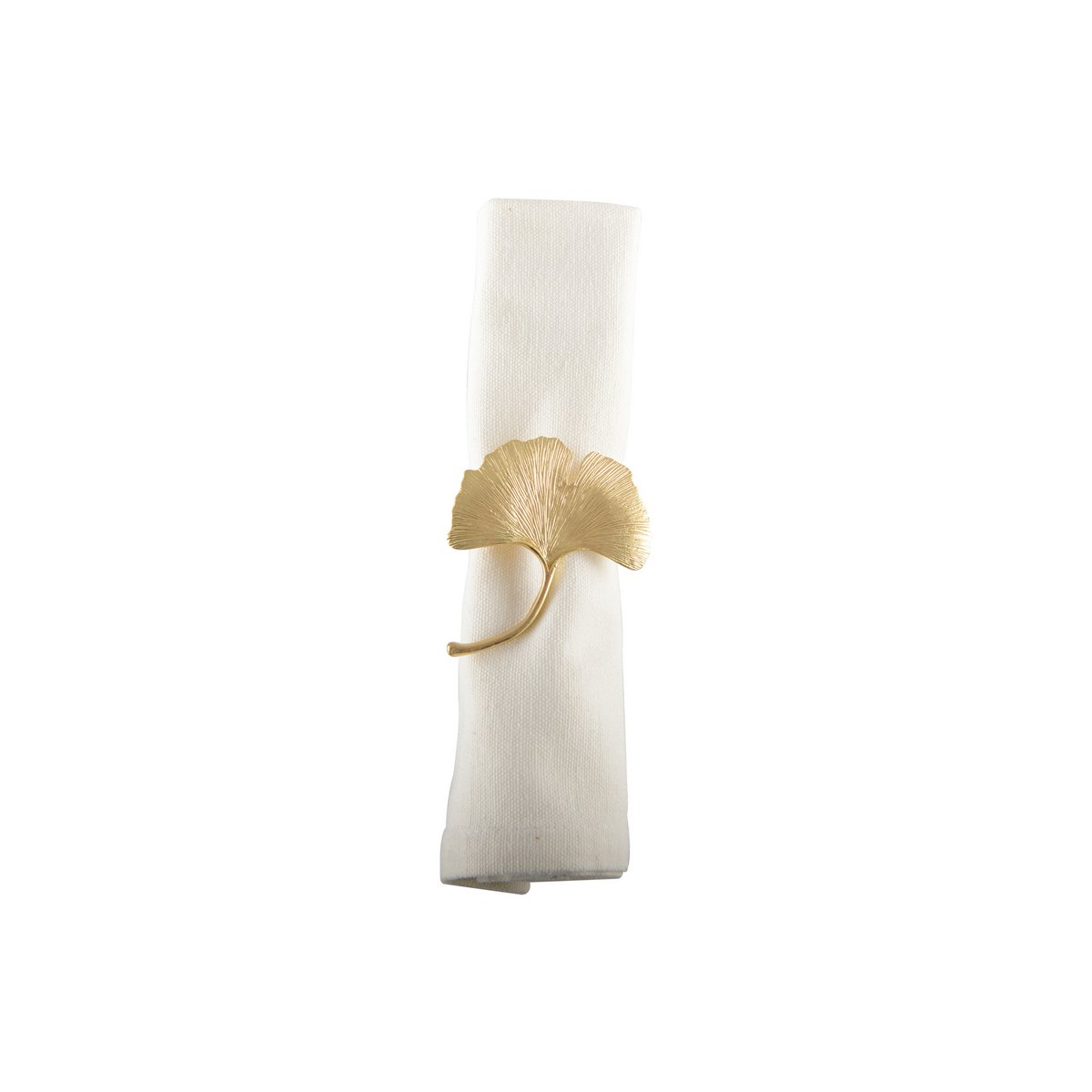 GINKGO GOLD NAPKIN RINGS - SET OF 4