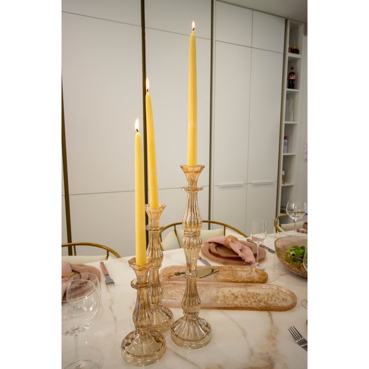 Large H41CM amber amber candlestick