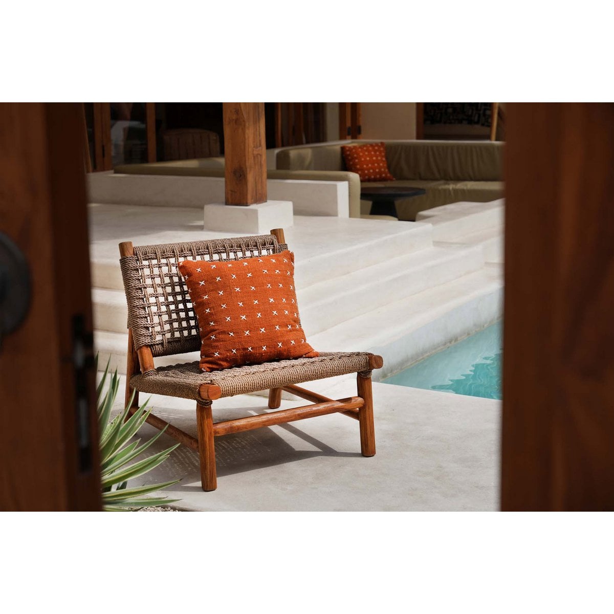 The Zillion Kiss Cushion Cover - Terracotta White