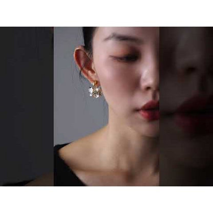 Two-Tone Silver Blossom Earrings
