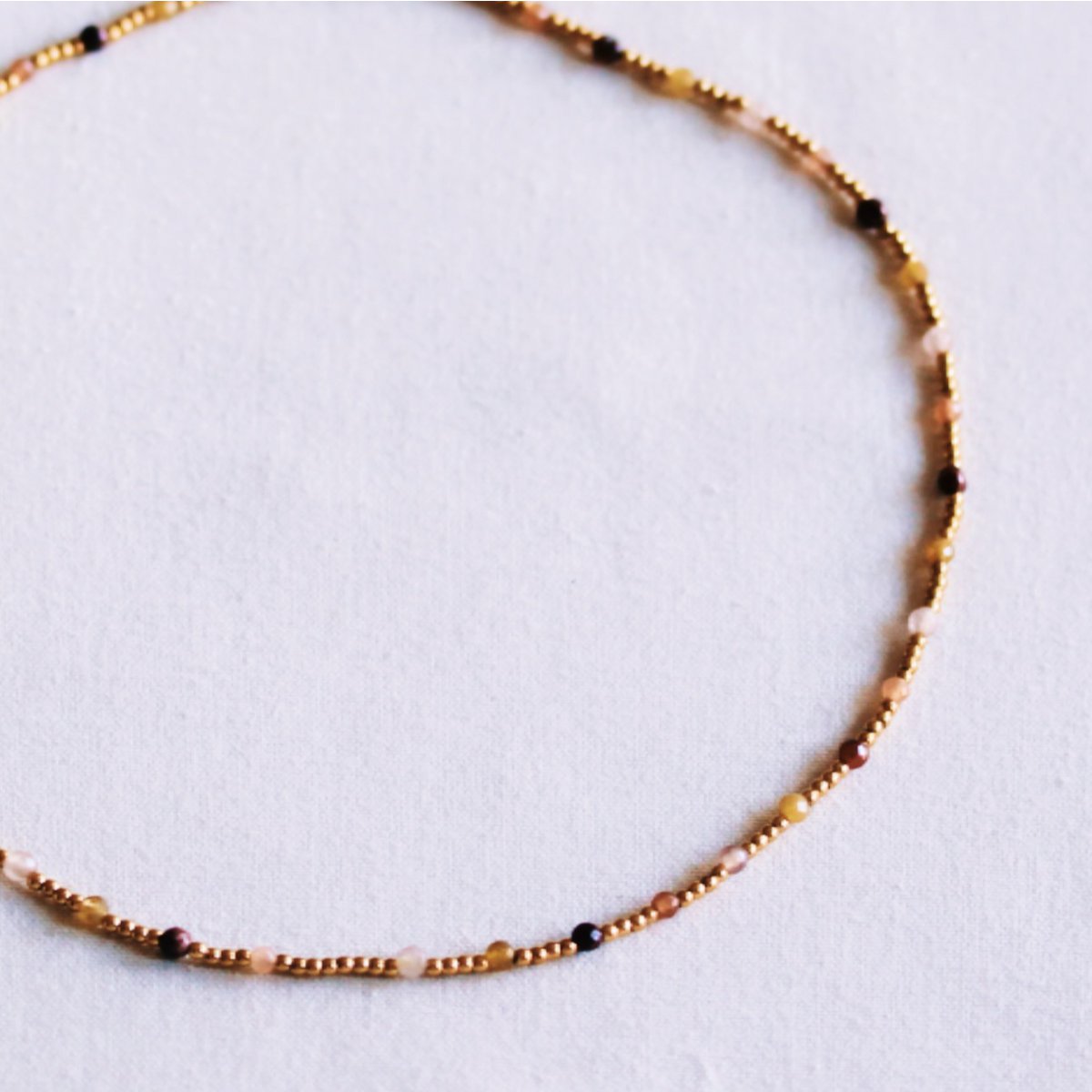 Faceted bead necklace – olive/lilac/burgundy