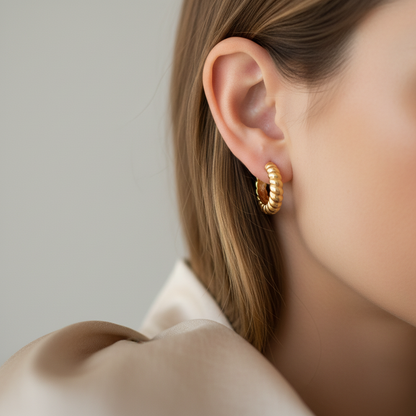 Chunky Croissant Hoops - Goud