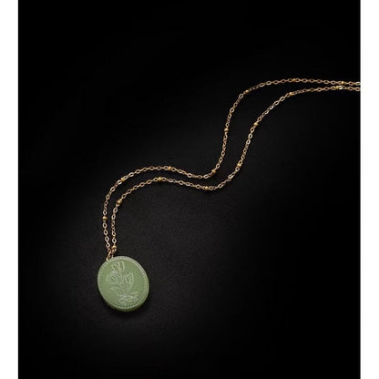 Botanical Mother of Pearl Medallion Necklace