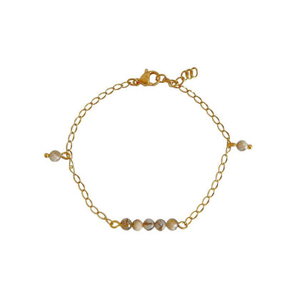 Zebra Feldspar Bracelet - Gold