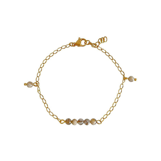 Zebra Feldspar Bracelet - Gold