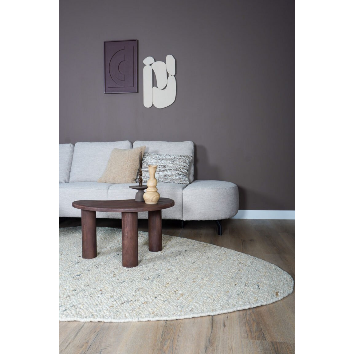 Rug Stone Beige 215 - pebble -shaped 200 x 280 cm
