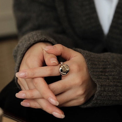 Minimalist Bold Rings with Oval Egg Design-Adjustable