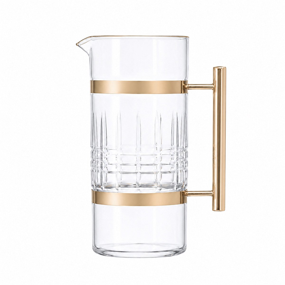 Clear glass and silver pitcher