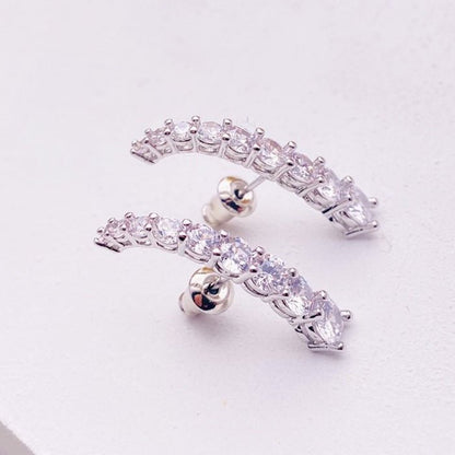 Elegant Sparkling Line Earrings