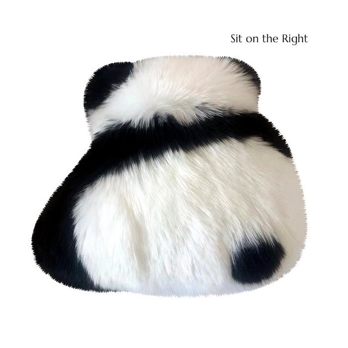 Fluffy Panda Cushion – Natural Wool