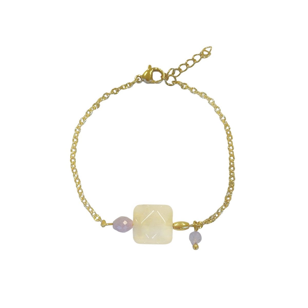 Jade & Kunzite Bracelet - Gold