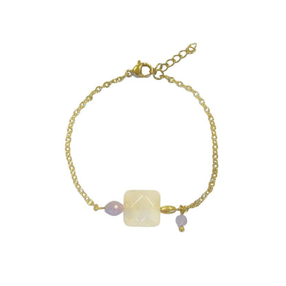 Jade & Kunzite Bracelet - Gold