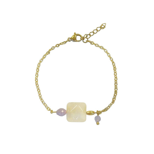Jade & Kunzite Bracelet - Gold