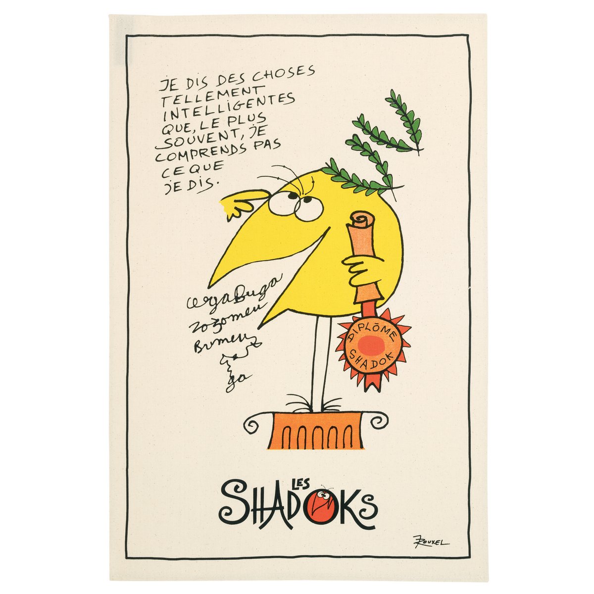 Shadoks Intelligent Ecru Tea Towel 48 x 72