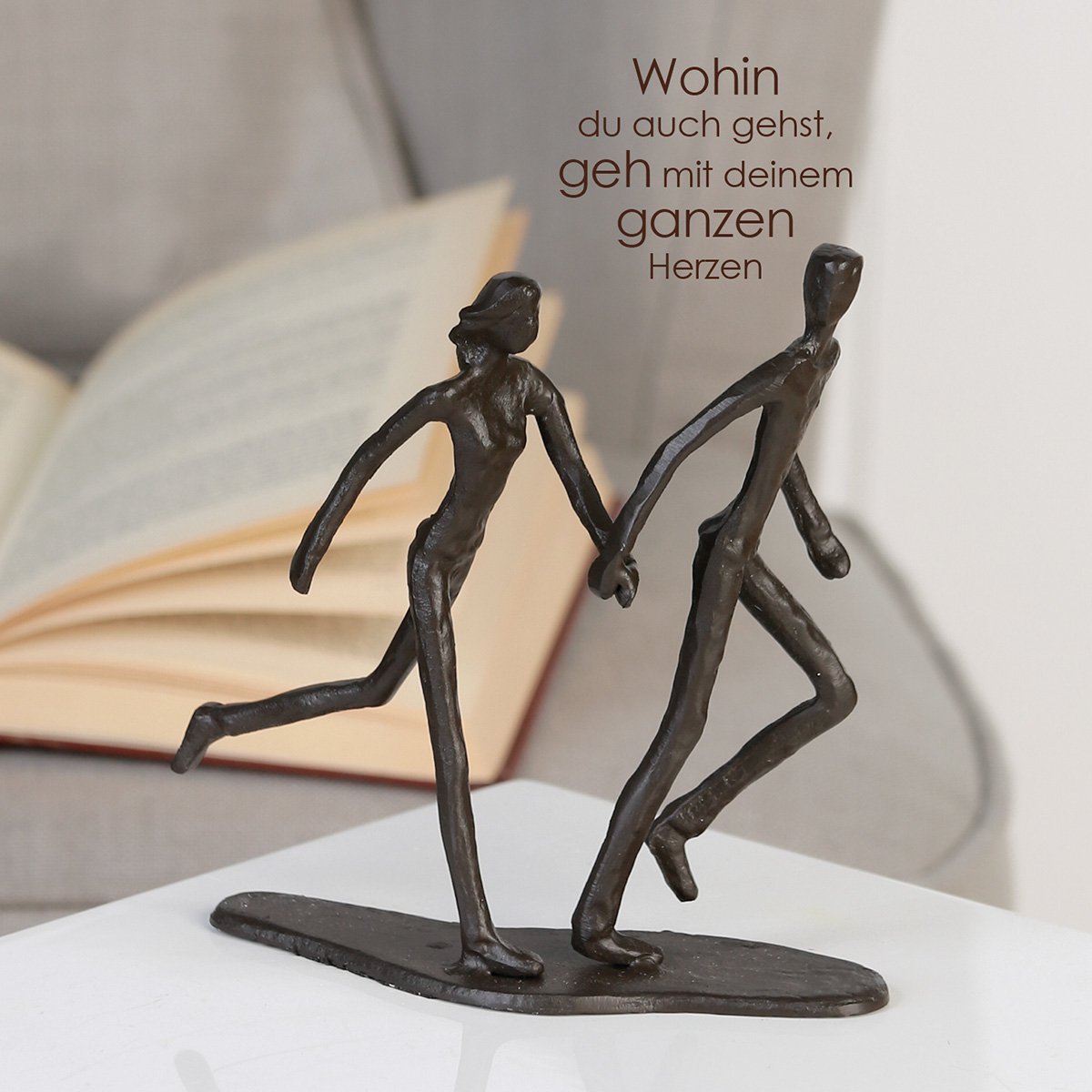 Design sculpture "Running" burnished H.17cm