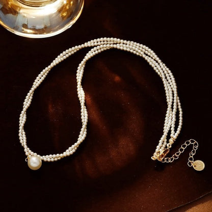 Twisted Pearl Strand Pendant Necklace