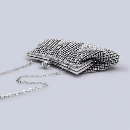 Luxurious Diamond-Look Clutch-Gold n Silver