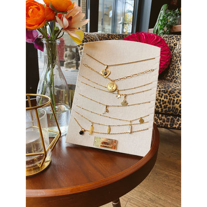Necklace Moonstone & Diamond - Gold