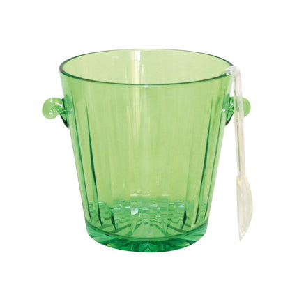 Green freezing bucket with transparent pliers 16.6x16.6x17cm