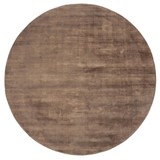 Rug Viscose Brown - Round ø160 cm