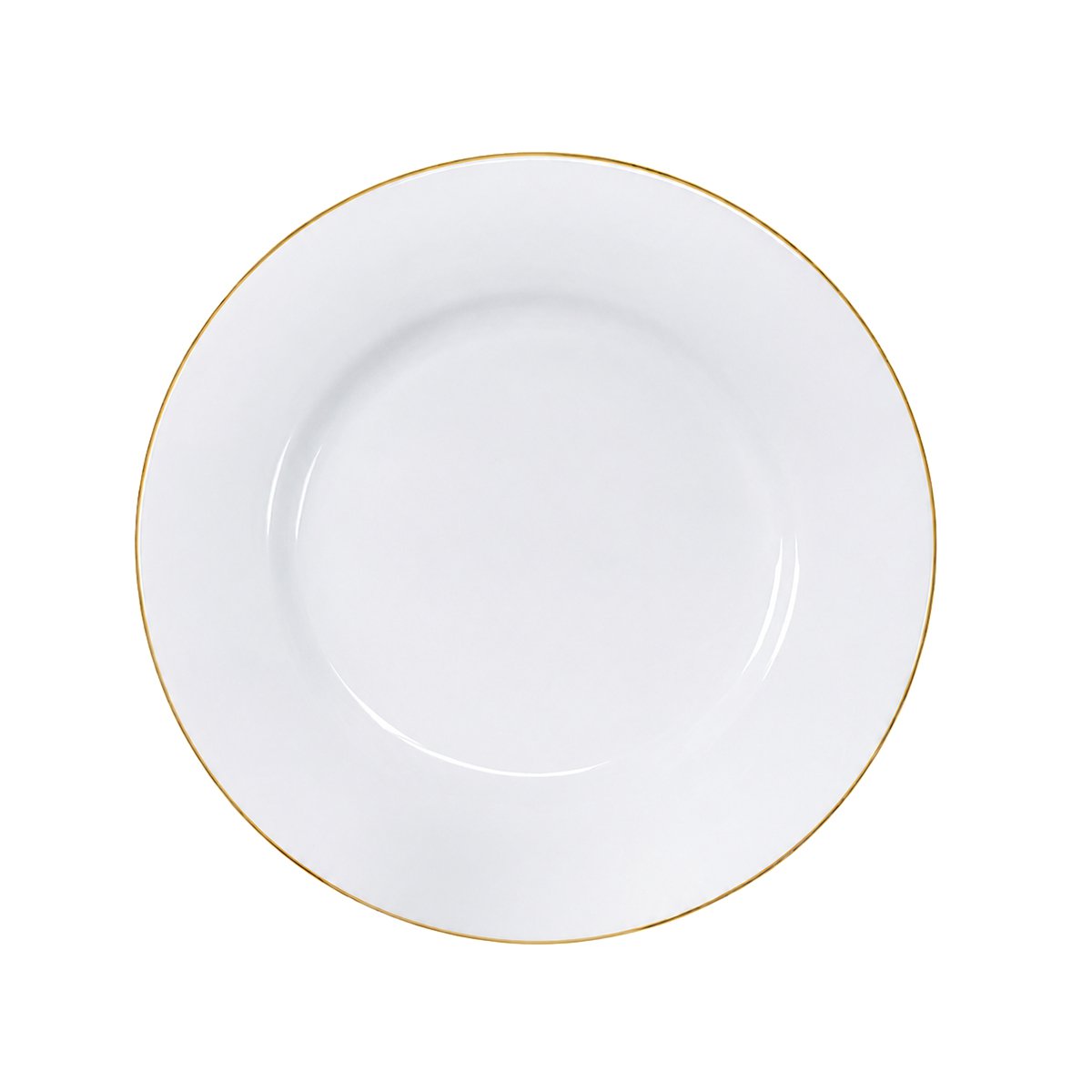 White dinner plate with gold edge 28cm