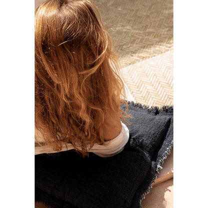 The Azure Fringe Cushion Cover - Indian Blue