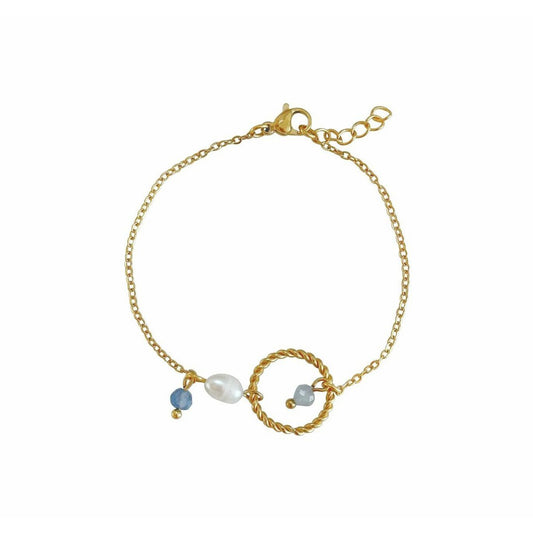 Aquamarine, Sapphire and Pearl Bracelet - Gold