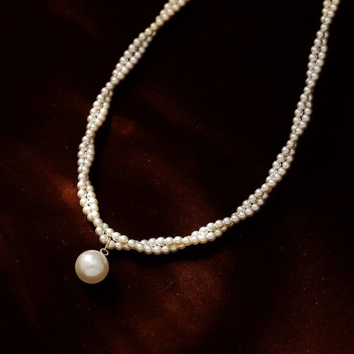 Twisted Pearl Strand Pendant Necklace